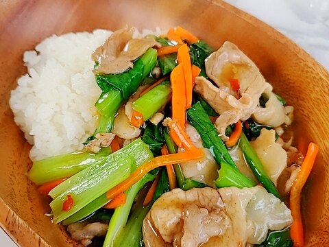 豚肉と小松菜のあんかけ丼